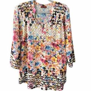 Isle by Melis colorful blouse sz M